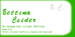 bettina csider business card